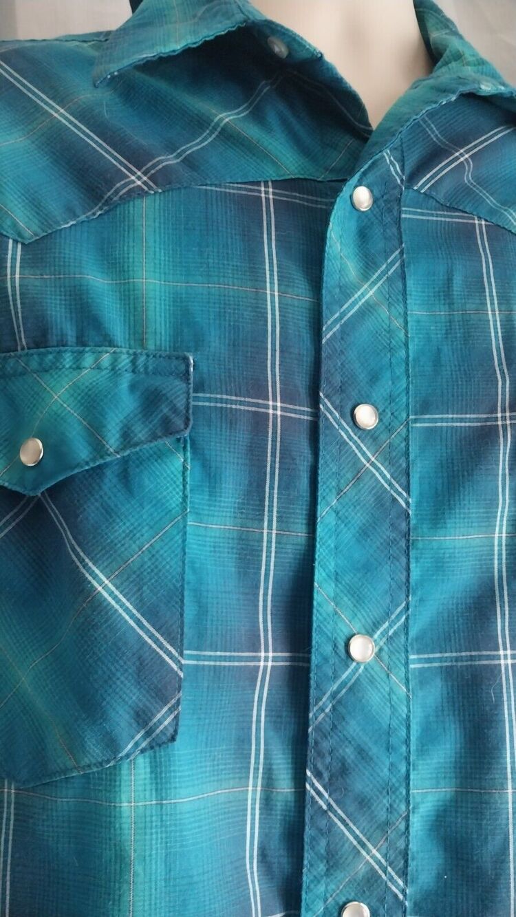 Wrangler Mens Set of 2 Western Cowboy Long Sleeve Button Down Shirt Medium - Picture 2 of 10